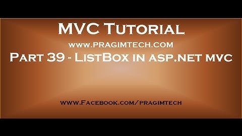 Part 39   ListBox in asp net mvc