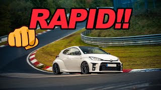 PUNCHING WELL ABOVE ITS WEIGHT - GR Yaris CHASES the M5 CS Ring Taxi!