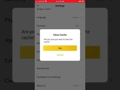 How to clear cache in Binance app?