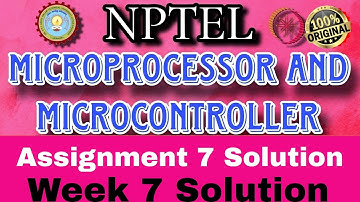 Microprocessor And Microcontroller Week 7 Assignment 7 Solution 2025 #week7 #nptel