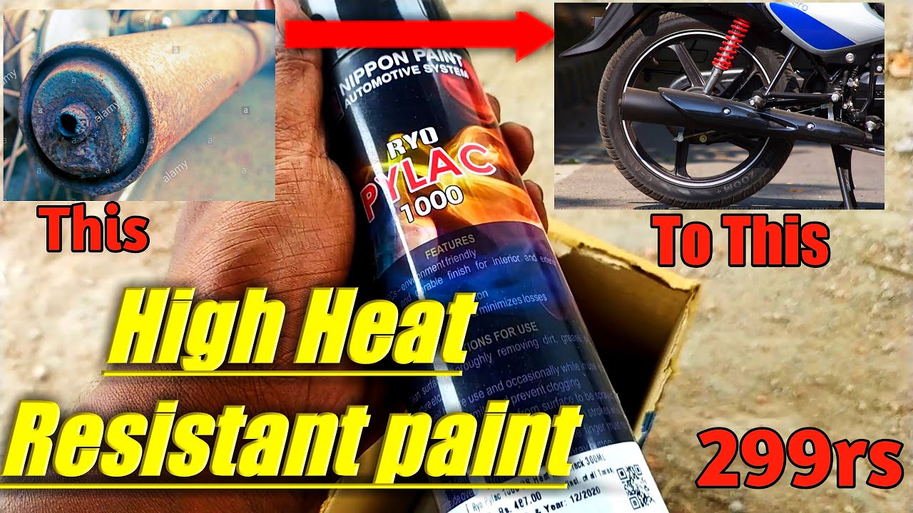 How to paint bike at home Heat Resistant black paint😎For Bike engine