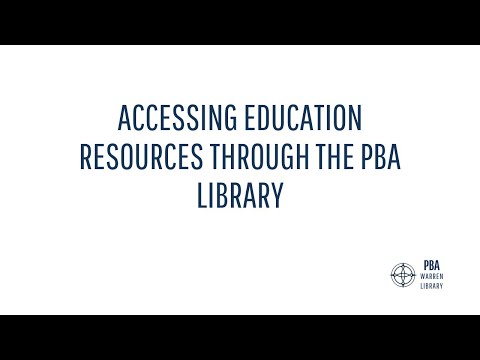 Accessing Education Resources through the PBA Library