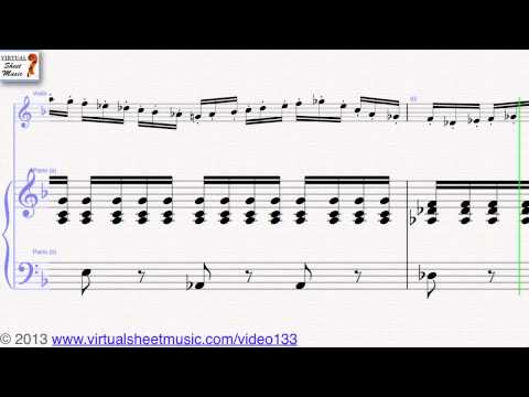 Ludwig van Beethoven Romance Op. 50 in F major violin and piano sheet music - Video Score