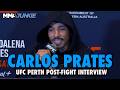 Carlos Prates reacts to JDM masterpiece, has answer for Islam Makhachev's takedowns | UFC Perth