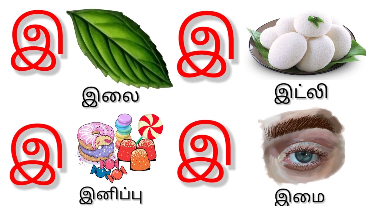 தமிழ் இ வரிசை சொற்கள் Uyireluthukkal உயிரெழுத்துக்கள் | இ & ஈ வரிசை ...