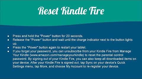 How do I reset my Kindle Fire WIFI password video