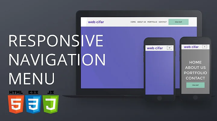 Responsive Navigation Menu With Animated Hamburger | HTML, CSS and JS Tutorial