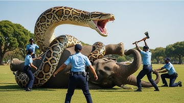 Brave Rescue Team FACES A GIANT Python To Save Wild Еlephant