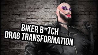 Bearded Biker Drag Queen Transformation
