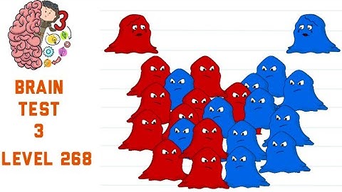 Brain Test 3 Level 268 End the war between the red and blue slimes Walkthrough