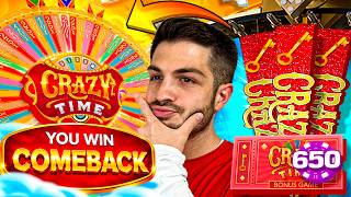 UNREAL HIGH ROLLER CRAZY TIME COMEBACK!!!