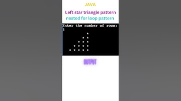 Left star triangle pattern nested for loop pattern | Java Programming #shorts