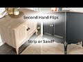 DIY Home Decor: Furniture refinishing by sanding, paint stripper or oven cleaner &amp; laundry makeover!