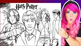 Coloring Harry Potter Friends Villains Coloring Pages Harry Ron Hermione Snape Voldemort
