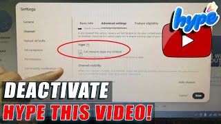 how to disable hype this video option on youtube?