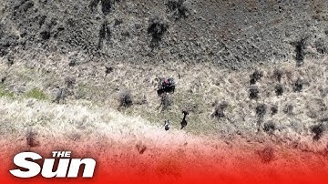 Aerial video shows moment missing 3-year-old is rescued by searchers