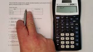 Find Sample Mean, SD & Variance in a Frequency Table on a TI-30XIIS