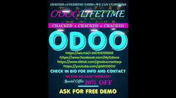 ODOO LIFETIME ERP SOFTWARE UNLIMITED FREE DEMO YOUTUBE INSTAGRAM TIKTOK FACEBOOK #odoo