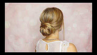 EASY UPDO FOR MEDIUM HAIR | Peinado Recogido Facil y Rapido