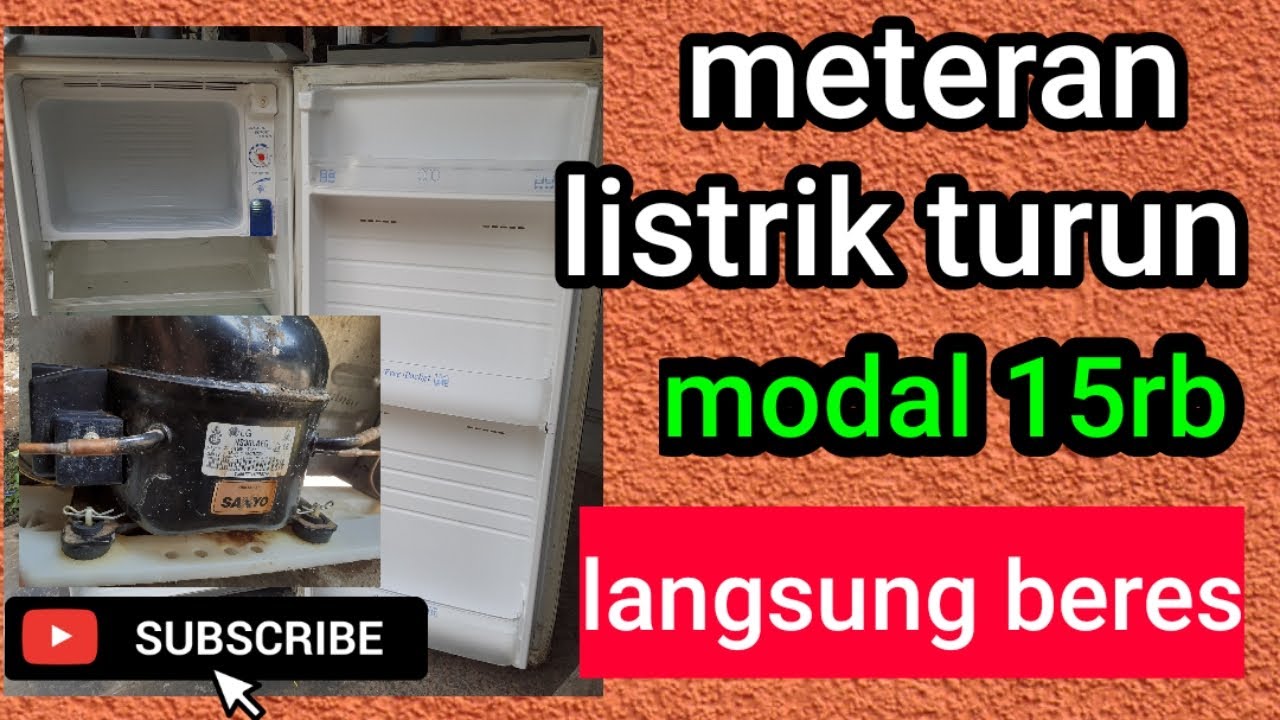 Cara mudah perbaiki kulkas koslet meteran listrik jeglek/turun (kulkas
