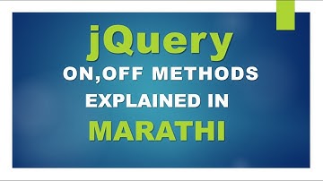 learn jQuery, on and off method explained In Marathi  #jquery  #jquerytutorial #on #off