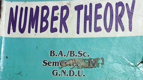 Number Theory GNDU bsc sem 5th