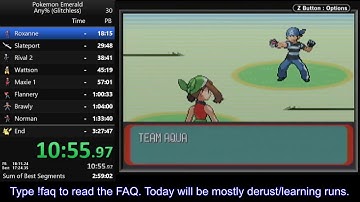 Pokemon Emerald any% glitchless speedrun in 2:35:07 (Abra route)