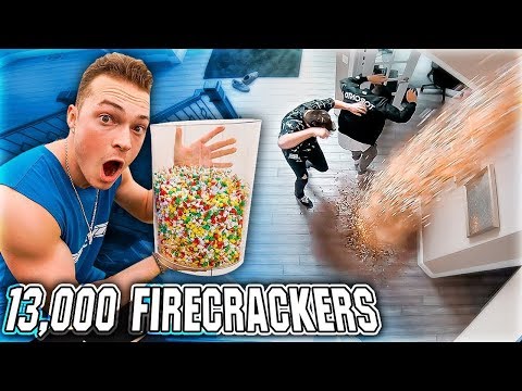 13,000-firecrackers-dropped-on-friends-(prank)