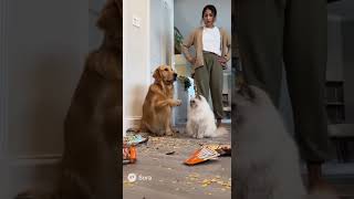 Caught in the Snack Crime Scene! 🐶🐱| Funny Dog & Cat Blame Game | Cute Chaos #FunnyPets #DogAndCat
