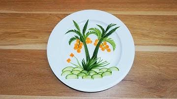 Cách Cắt Tỉa Cây Dừa Từ Dưa Leo Rất Đẹp | Fruit Decoration
