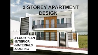 2 storey apartment design - apartment design for OFW - 100 sq.mts (10x10meters lot)