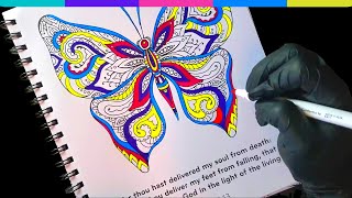 Coloring ANXIETY Away Psalm 56 13 NO TALKING Butterfly