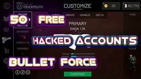 BULLET FORCE - New 50 Free Hacked Accounts | All Guns | 2019
