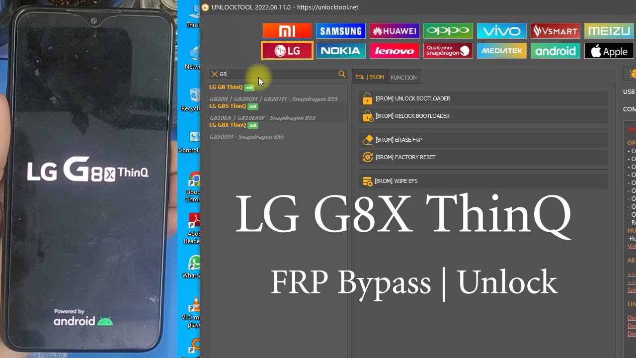 LG G8X ThinQ FRP Unlock Google Account Bypass 2022 Android new security