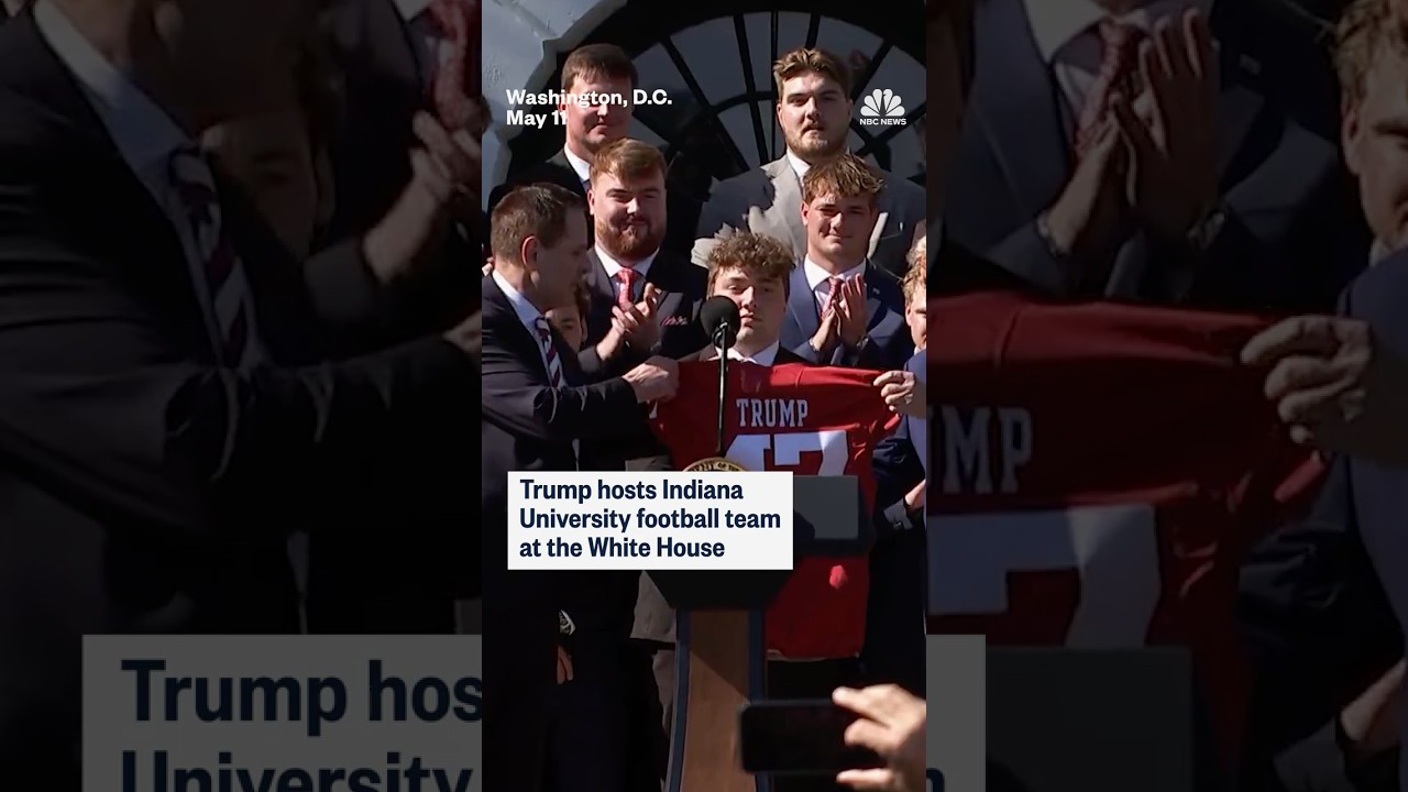 Trump hosts Indiana University football team at the White House