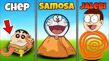 Shinchan And Nobita Play Noob Vs Pro Vs Hacker In Free Food RUN 3D 🤣🤣 | Funny Game |