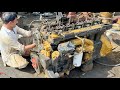 How To Rebuild Caterpillar Motor Grader Diesel Engine | Repairing CAT Engine