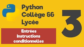 Python pour collège lycée - partie 3 (facile, débutant)