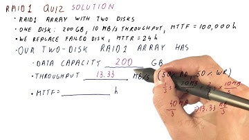 RAID 1 Solution Quiz - Georgia Tech - HPCA: Part 5