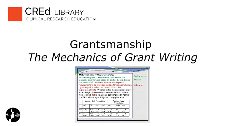 Grantsmanship: Mechanics of Grant Writing