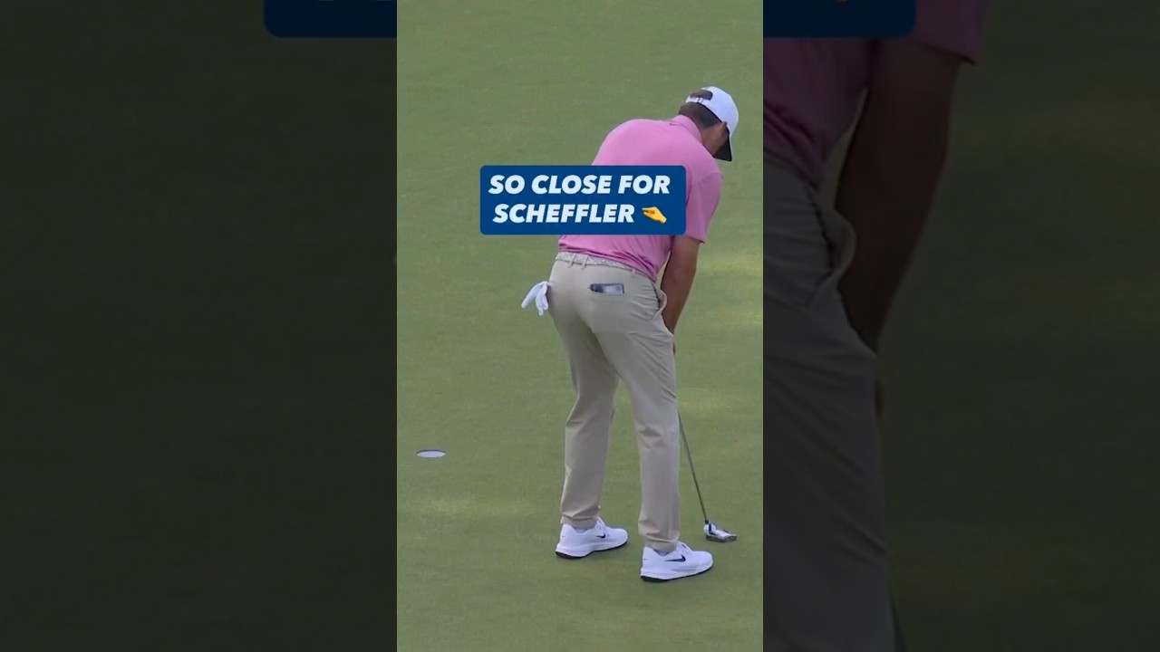 Scottie Scheffler JUST misses the tying putt 🫣