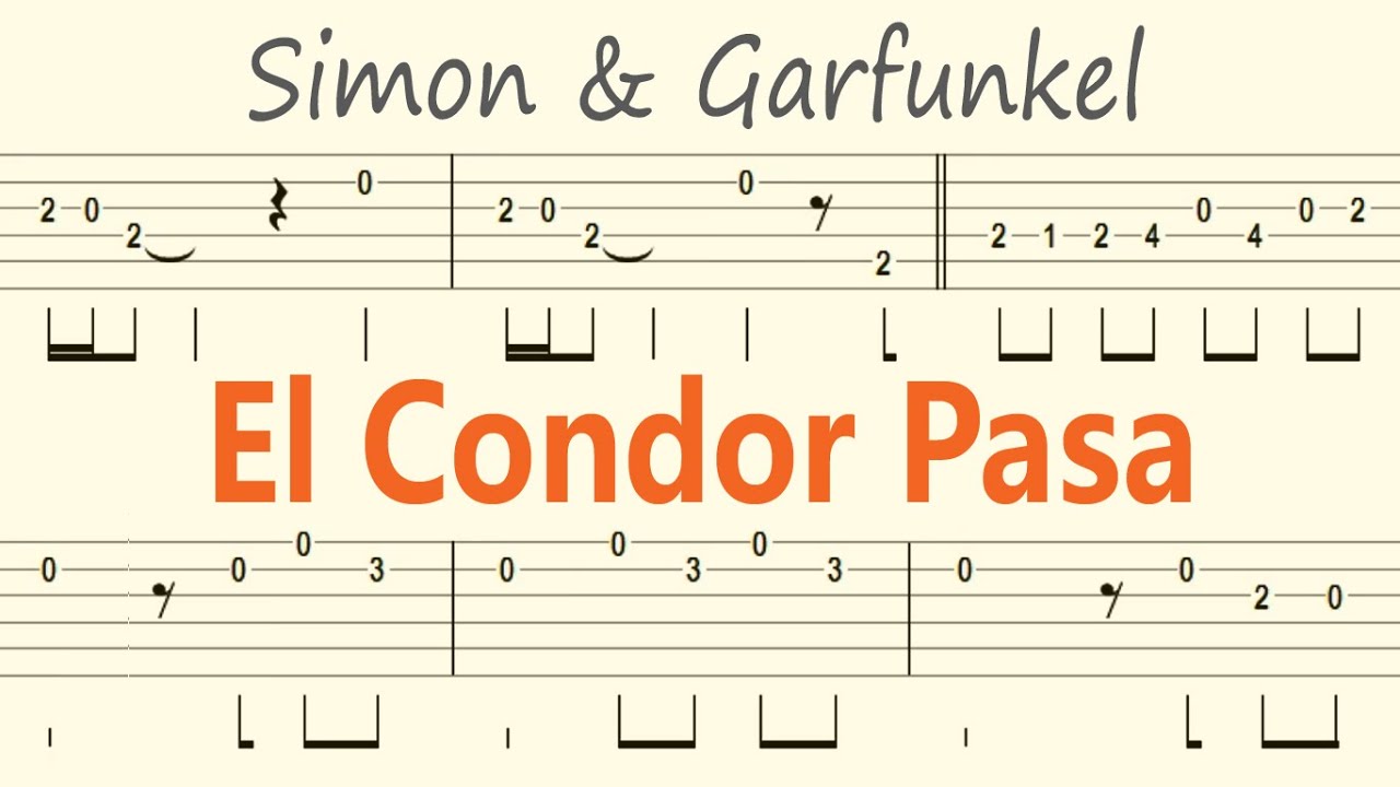 El Condor Pasa / Simon & Garfunkel Guitar Solo Tab+BackingTrack YouTube