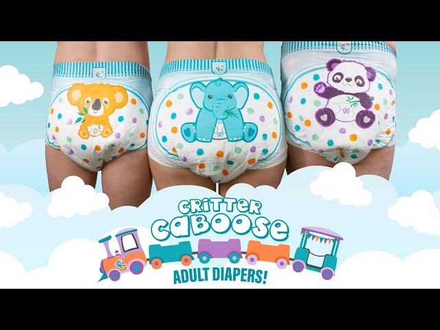 ABDL Printed Diapers  Critter Caboose Briefs