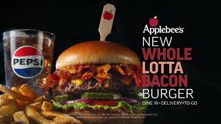 🍔 Applebee’s New Whole Lotta Bacon Burger: Sizzle and Flavor Unleashed! 🌟#tvcommercials #applebees