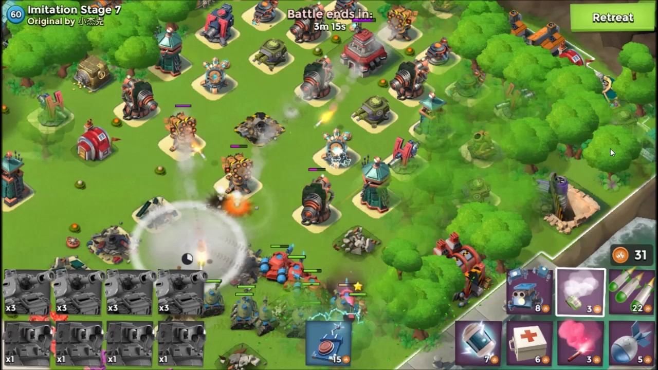 Boom Beach - Raiding for 4th Landing Craft Level 21 with Scorcher and Tank as XP54