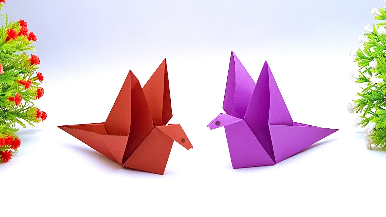 Easy To Way Making Origami Flapping Birds | How To Make A Paper ...