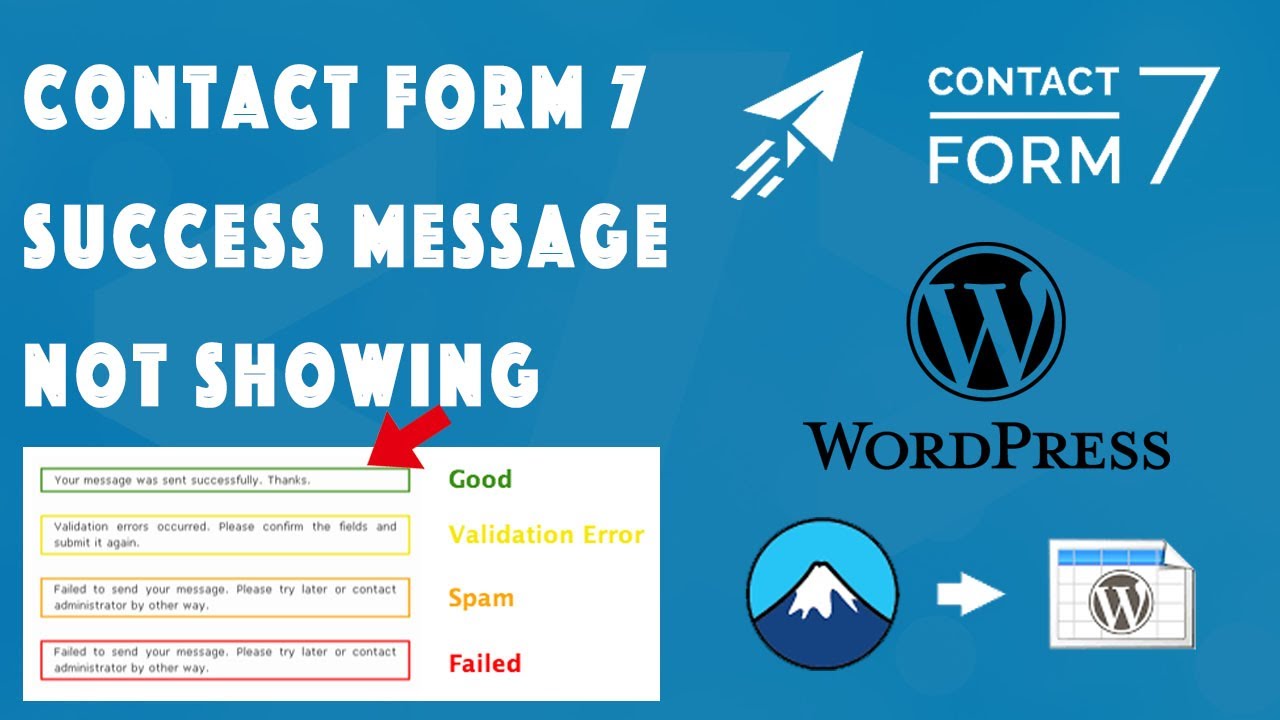 Contact Form 7 Not Showing Success Message