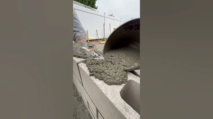 Built in BBQ build with gas grill. Stone face and concrete countertop 🔥 #construction #diy