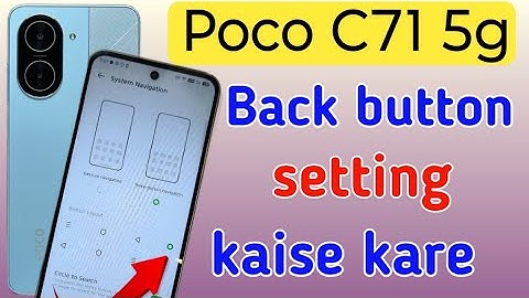 Poco c71 back button setting | Poco c71 me back button kaise lagaye/navigation key setting