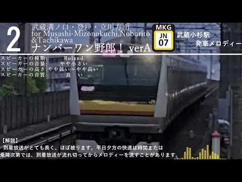 【無被り2コーラス】【高音質】武蔵小杉駅2番線発車メロディー「ナンバーワン野郎！ verA」